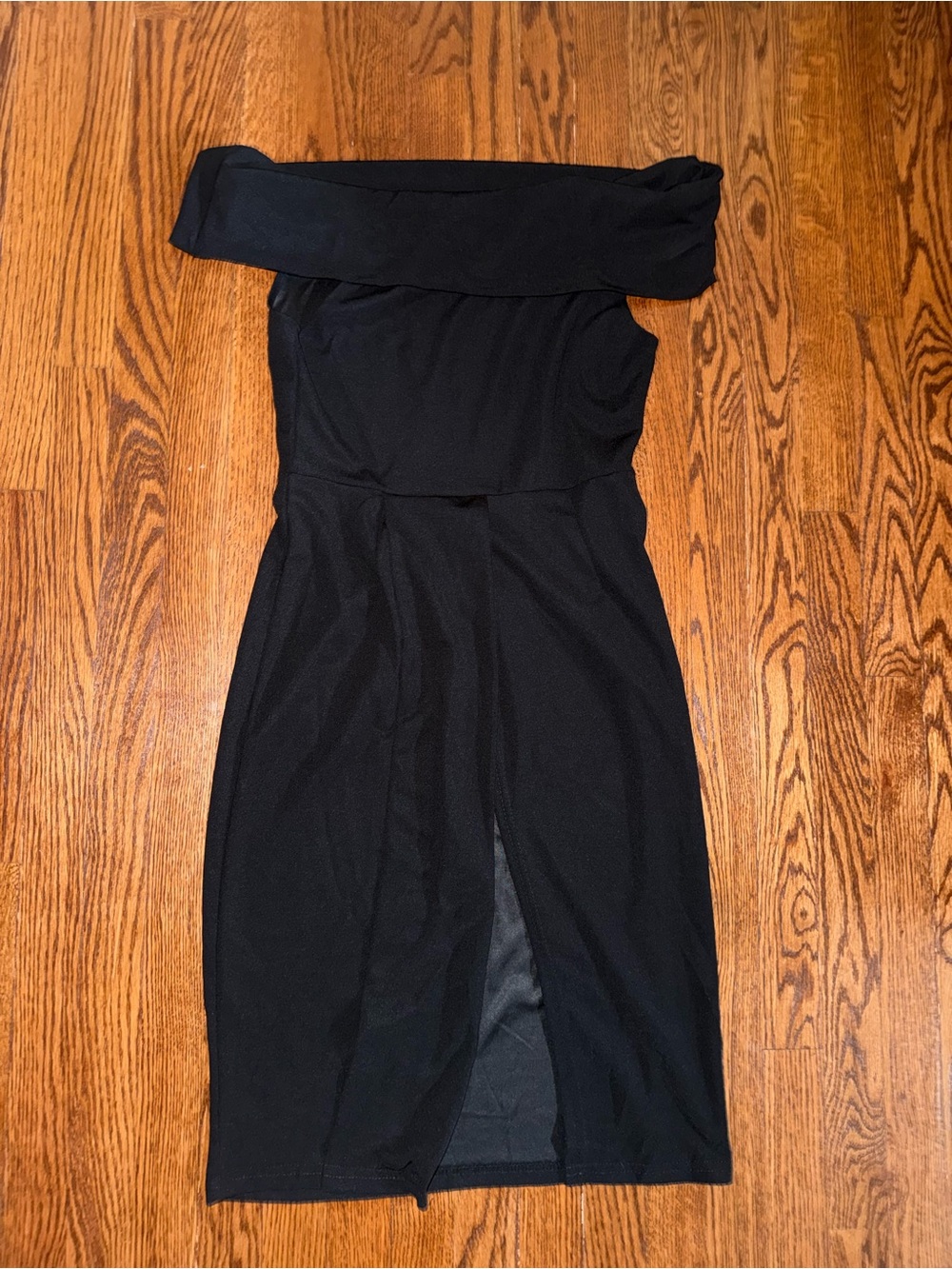CBR Black Off-Shoulder Midi Dress